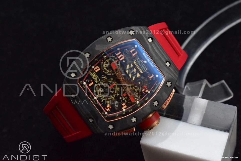 Lotus Edition 1020 RM011 Crystal Dial A7750 V Rubber Red on Strap ModernLook Best Chrono NTPT KVF 1:1 1117
